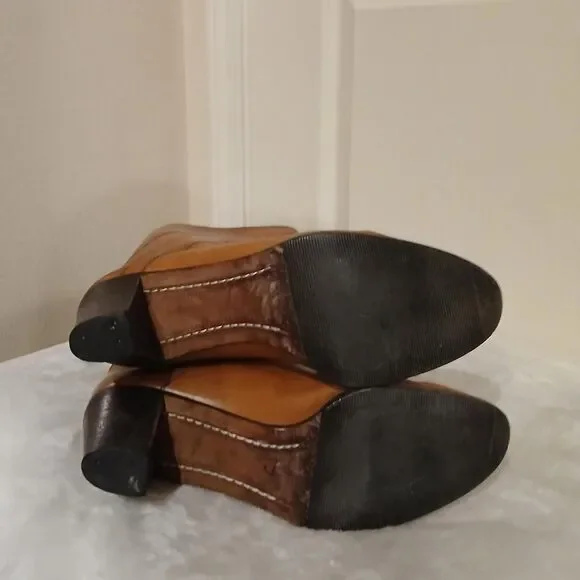 Vintage Celine Brown Leather Knee High Boots EU 39 Patina Distressed Old Money - Picture 6 of 8